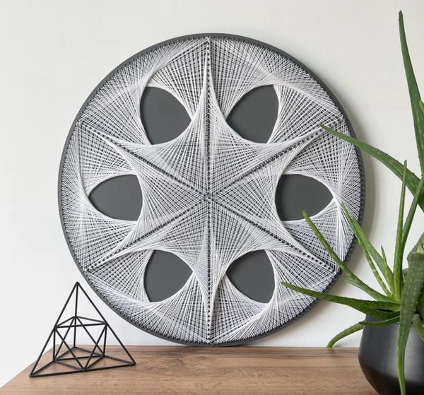 Wall Art, String Art Sacred Geometry, Interior Decoration, Therapy Room Mandala, Zen Decor, Spiritual Gift, Hilorama