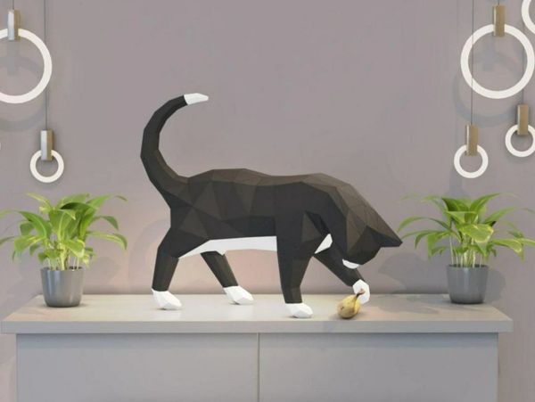 Cat Papercraft | Low Poly 3D Origami