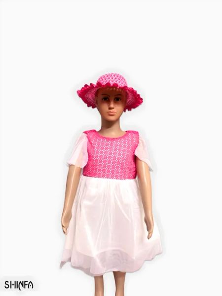 Dress like a Princess with Our Shinfa Pink and White Girls Dress