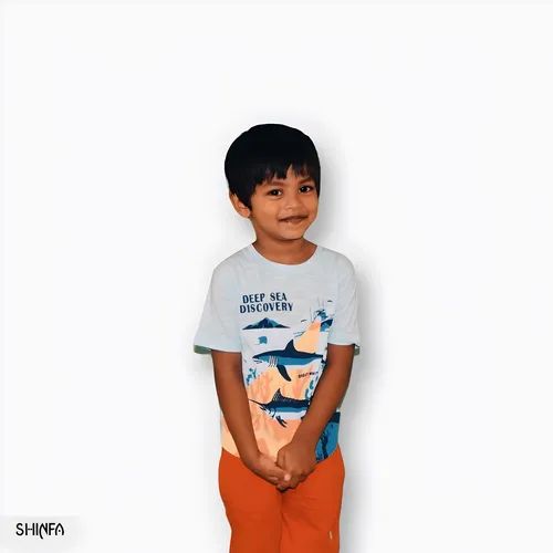 Dive into Style: Deep Sea Shark Boys Shorts Set