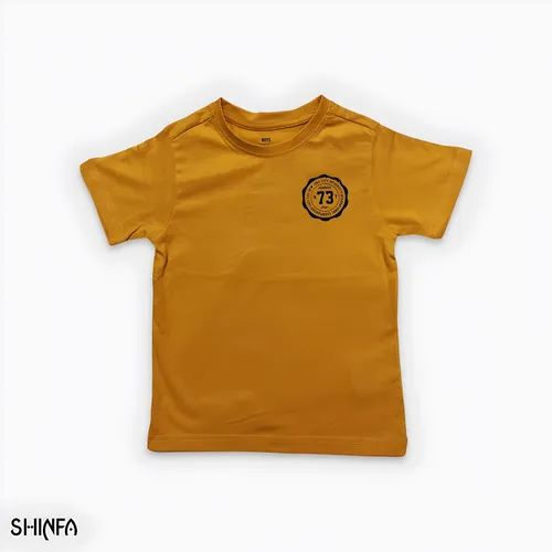 Shine Bright with our Gold Yellow Badge Boys T shirts